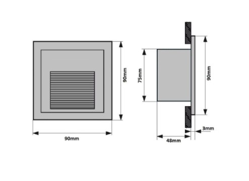 vestavné Led svítidlo OPEN 3W IP65