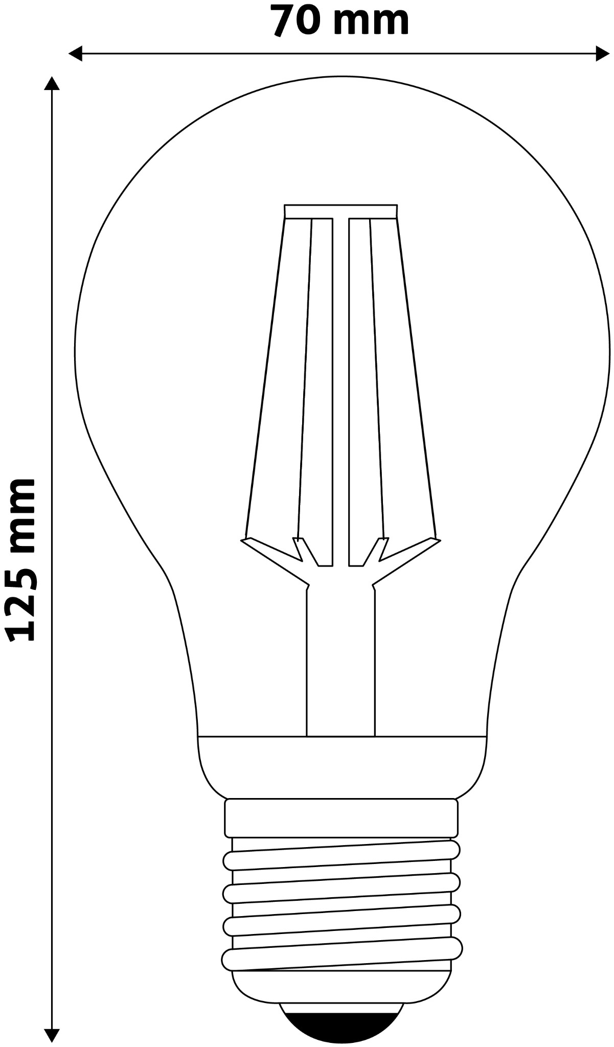 LED Žárovka E27 10,5W 2700K Vlákno 144lm/W
