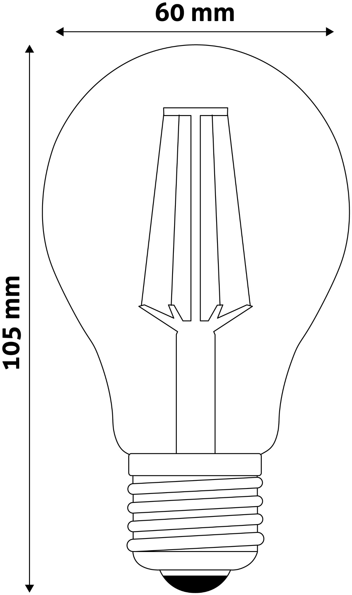 LED Žárovka E27 8W 2700K Vlákno - Zrcadlový svrchlík
