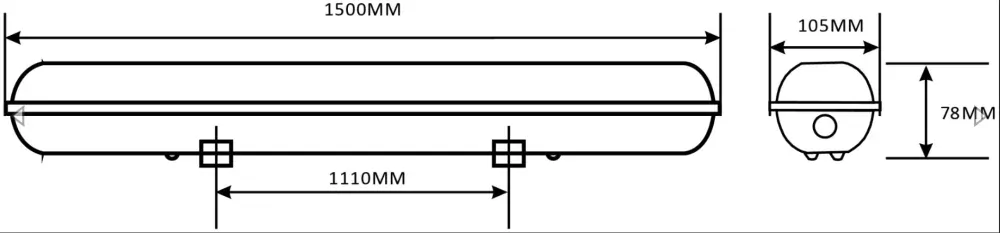 Prachotěsné led světlo s IP65 1,5m 60W 4000K TRI PROOF 1500mm