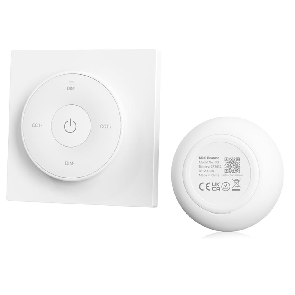 Led ovládač stmívač CCT snímatelný magnetický  na baterie bílý