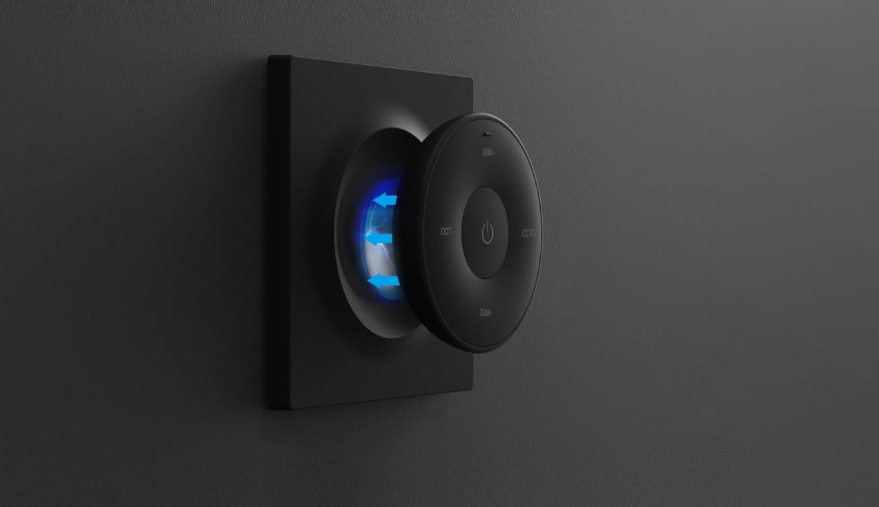 Led ovládač stmívač CCT snímatelný magnetický na baterie černý