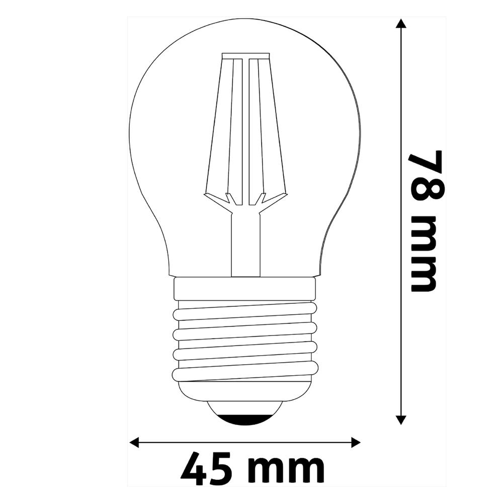 LED Žárovka E27 4,9W mini 4000K vlákno s vysokou účinností 164lm/W