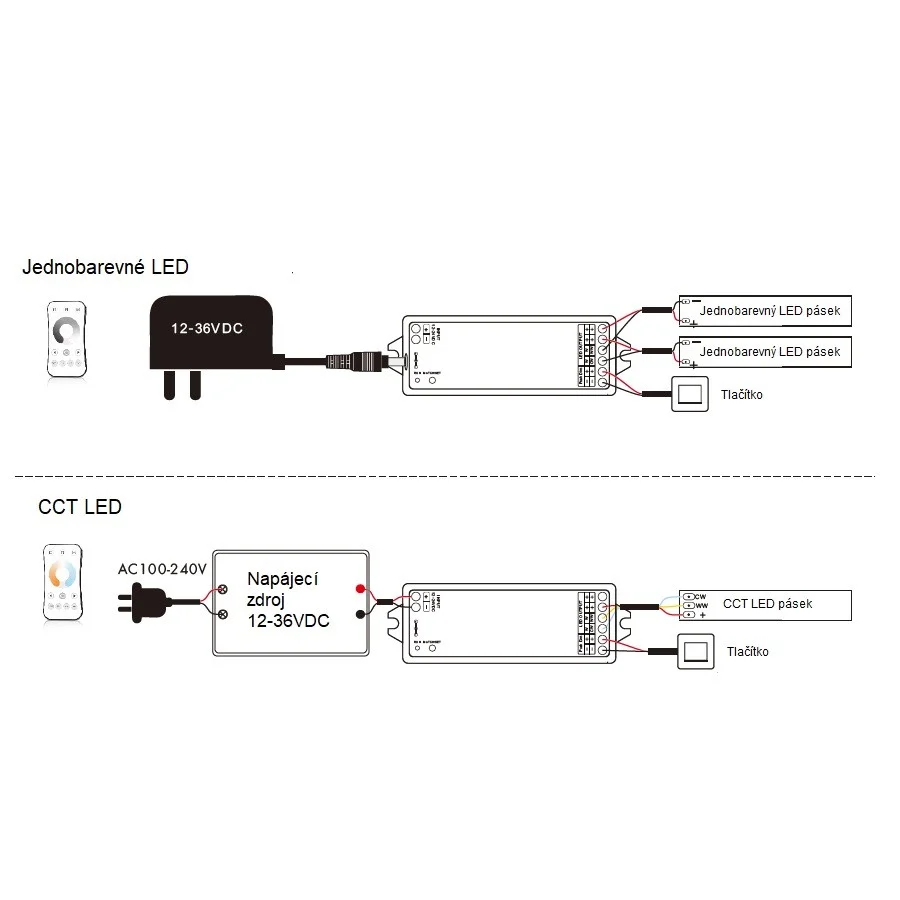 SMART přijímač dimLED CCT Tuya 