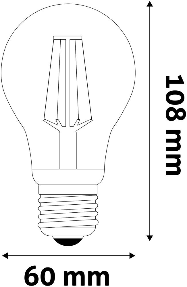 LED Žárovka E27 7W 2700K vlákno 