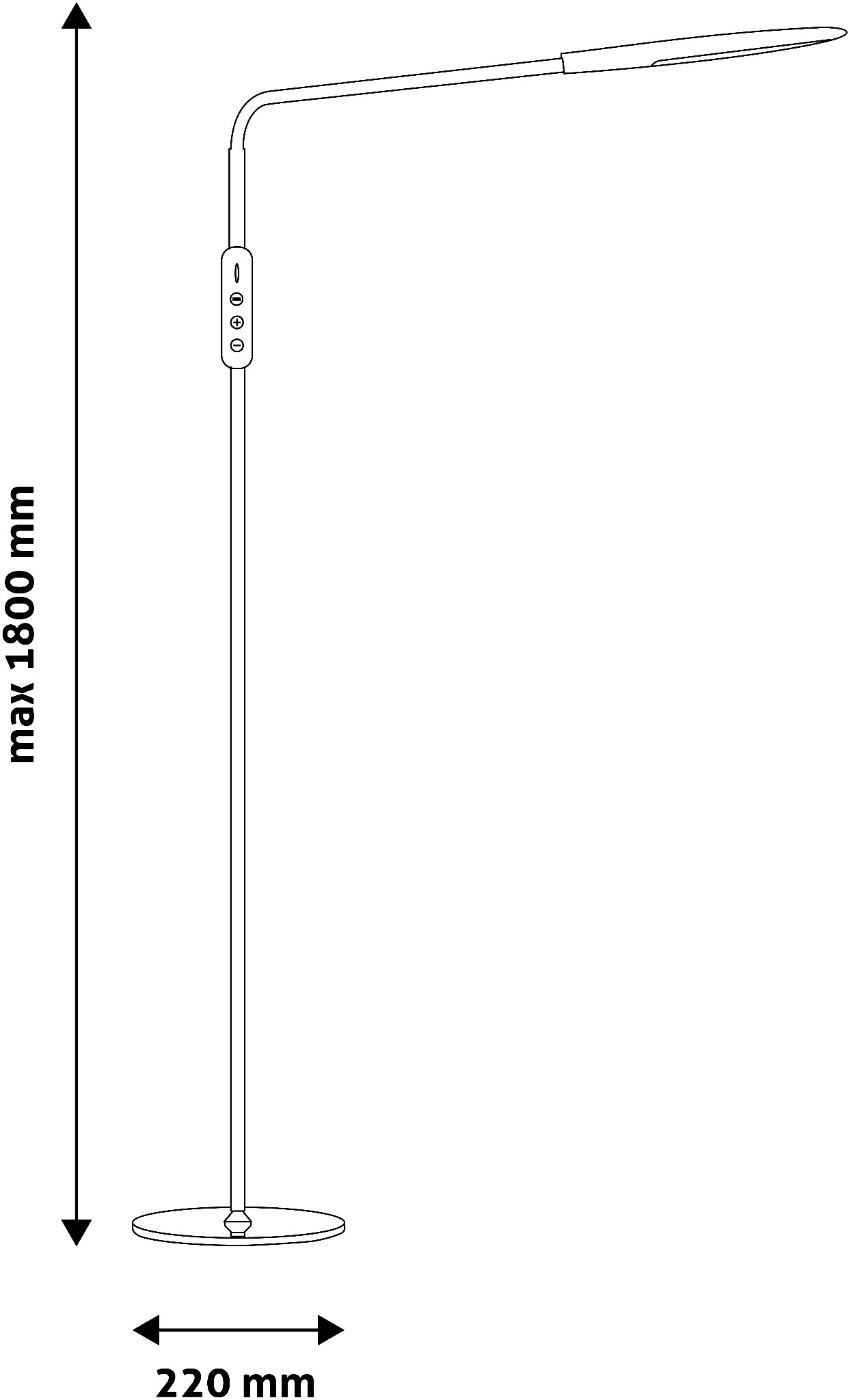 Stojací Led lampa 9W CCT stmívatelná černá