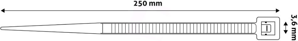 Stahovací páska bílá - 3,6 x 250mm/ 50ks