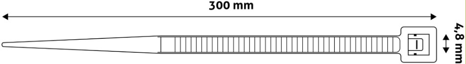 Stahovací páska bílá - 4,8 x 300mm/ 50ks