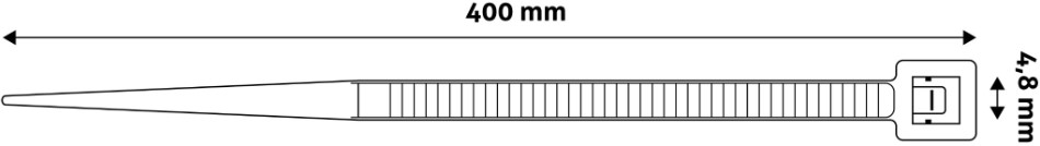 Stahovací páska bílá - 4,8 x 400mm/ 50ks