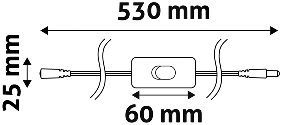 Vypínač s konektory 5.5mm černý