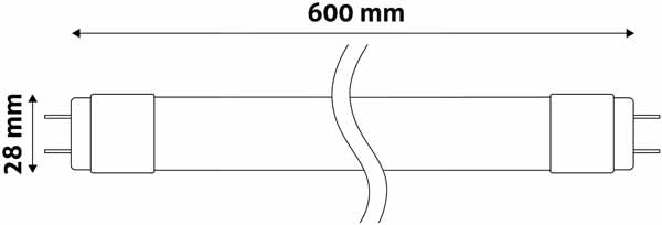 LED trubice sklo 60cm 9W 4000K
