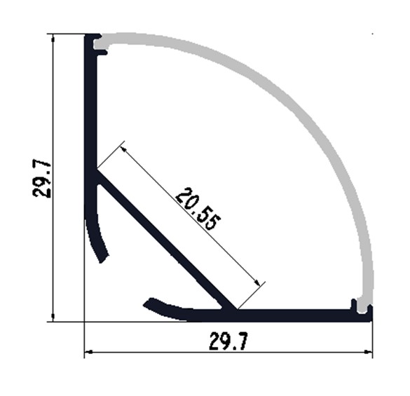 Alu profil rohový LINIE - 30x30