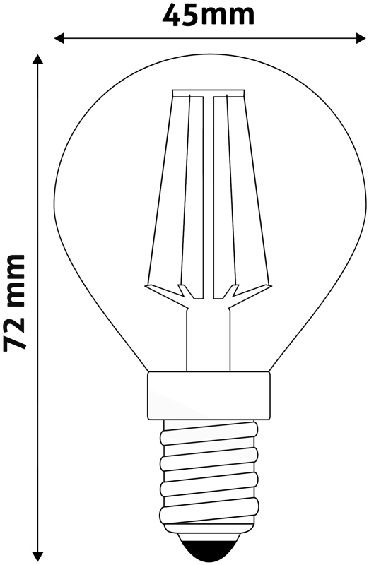 LED Žárovka E14 mini 4W 2700K Vlákno 