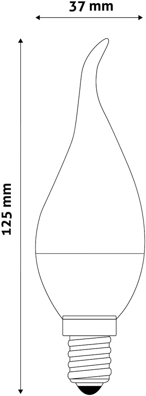 LED Žárovka E14 Svíčka-Plamen 6W 3000K