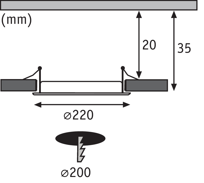 LED svítidlo podhledové 18W IP44 - voděodolné 4000K