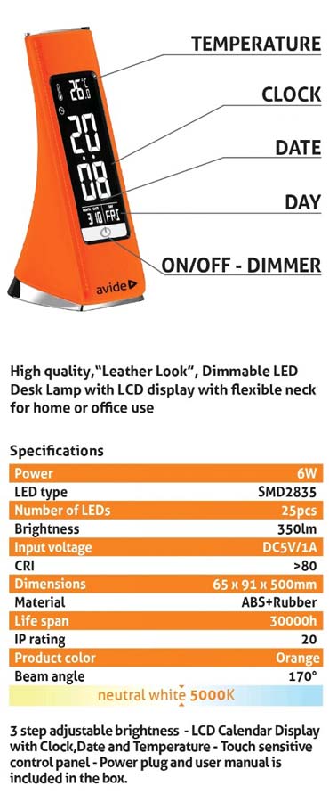 Stolní LED lampa 6W Business Brown 5000K