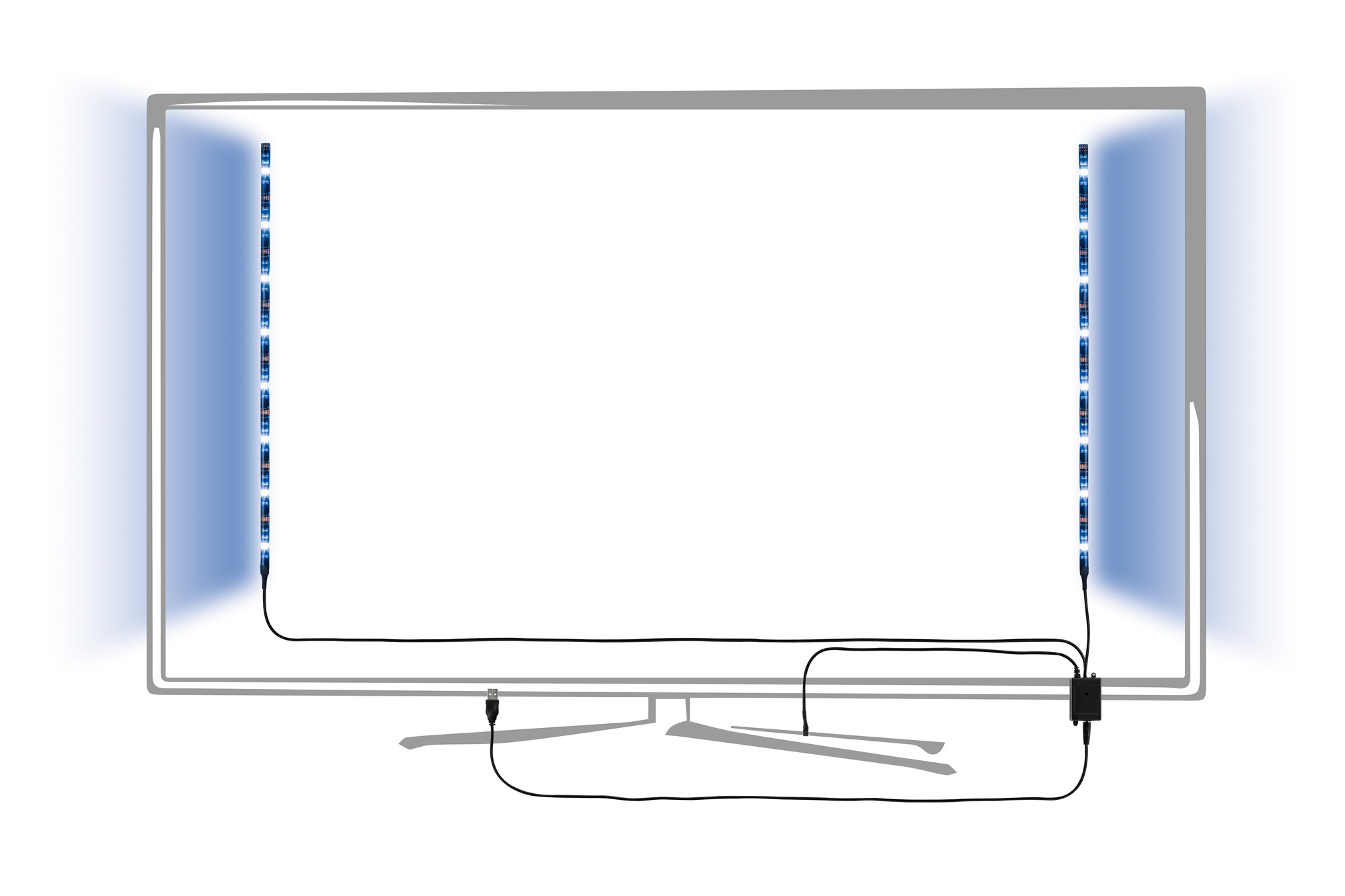 LED pásek USB za televizi 2x50cm RGB - mnoho barevný
