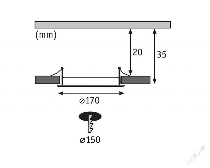 LED svítidlo podhledové 12W IP44 - voděodolné 2700K
