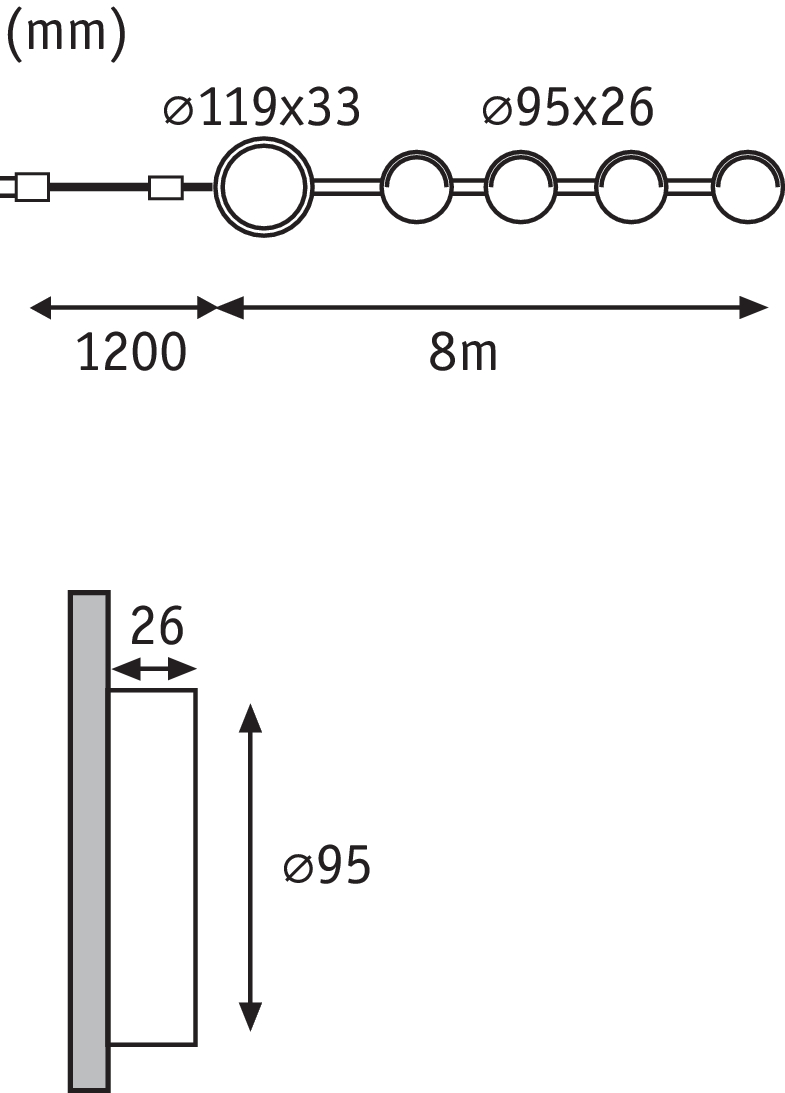 Set 4x 1,6w schodištová svítidla