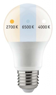 LED Žárovka E27 8,5W 3 stupně bílé 2700- 6500K