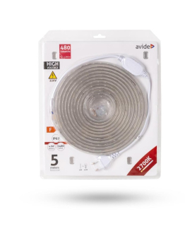 LED pásek 220V 5m 4,8W 2700K s napáječem, IP67 - Set