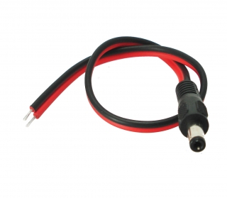 Napájecí konektor samec 5,5 / 2,1 s volným koncem dvojlinka